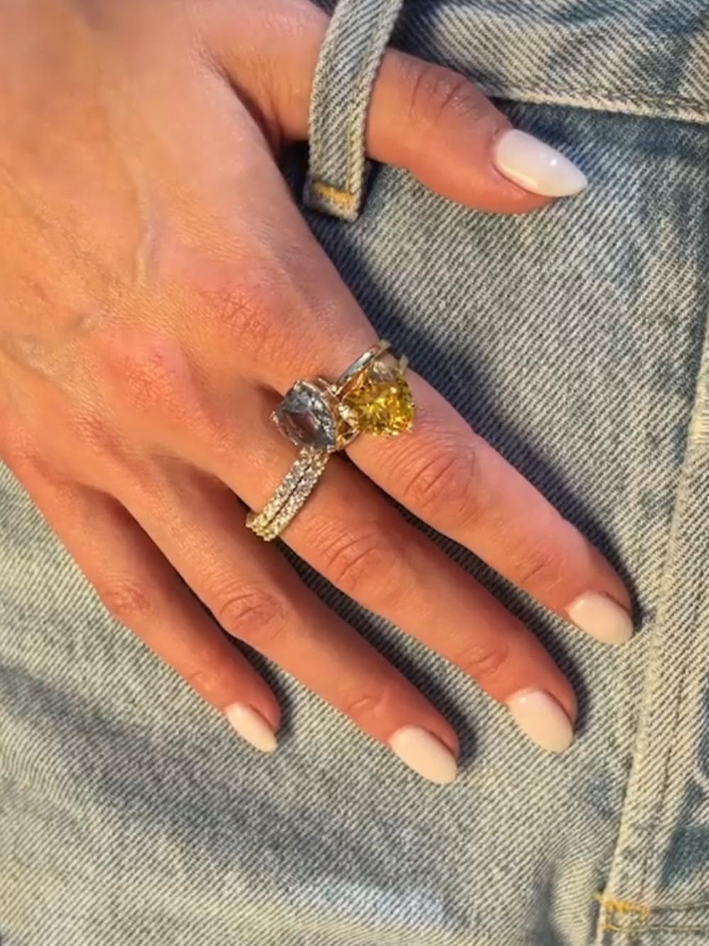NWT Melinda Maria Yellow “Allison Heart Ring” Size 5